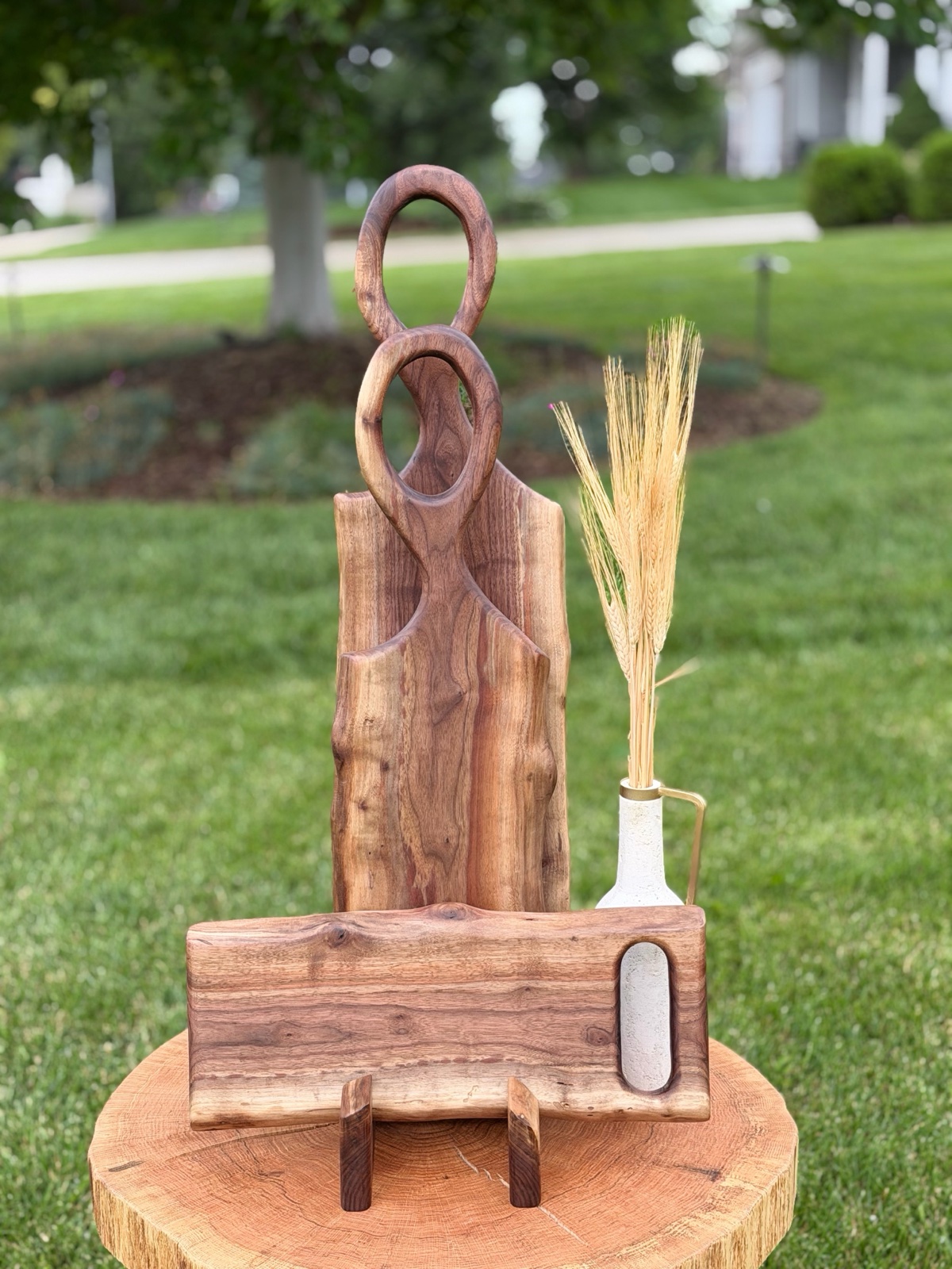 Set of three walnut cutting boards
